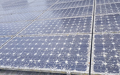 Dirty solar panels from dust and pollen