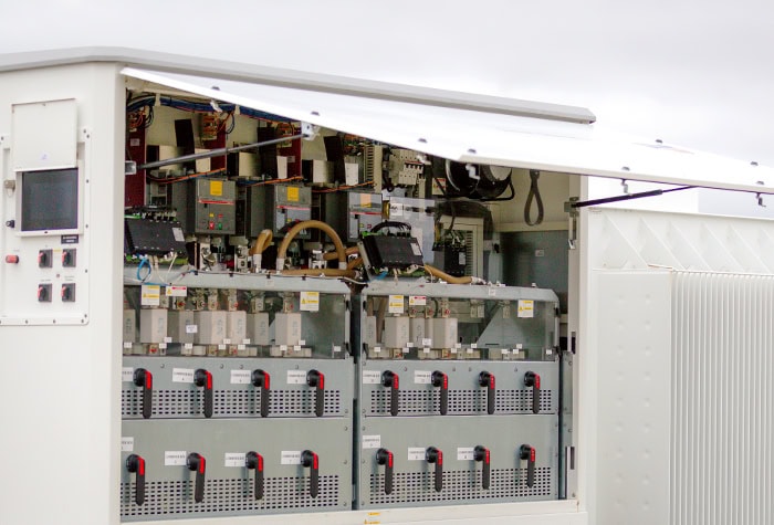 A view of the inside of an inverter